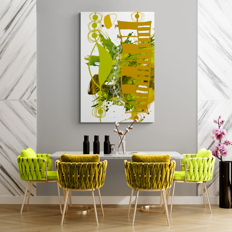 Abstract Wall Art - Chartreuse & Yellow Ochre - 1