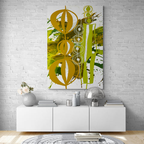 Abstract Wall Art - Chartreuse & Yellow Ochre - 2