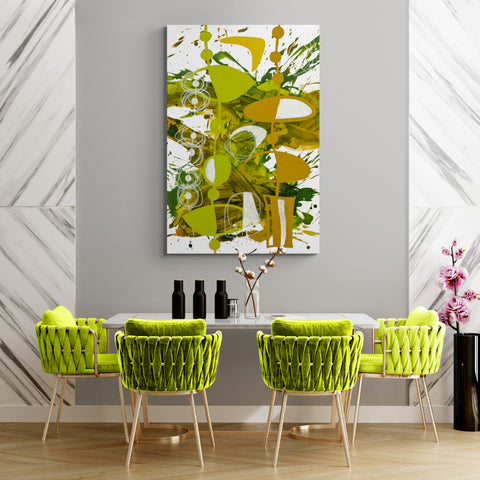 Abstract Wall Art - Chartreuse & Yellow Ochre - 3