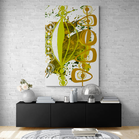 Abstract Wall Art - Chartreuse & Yellow Ochre - 4