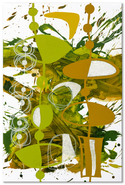 Abstract Wall Art - Chartreuse & Yellow Ochre - 4