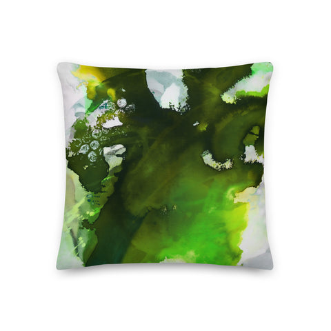 Premium Pillow 'Tropical Greens & Gray"