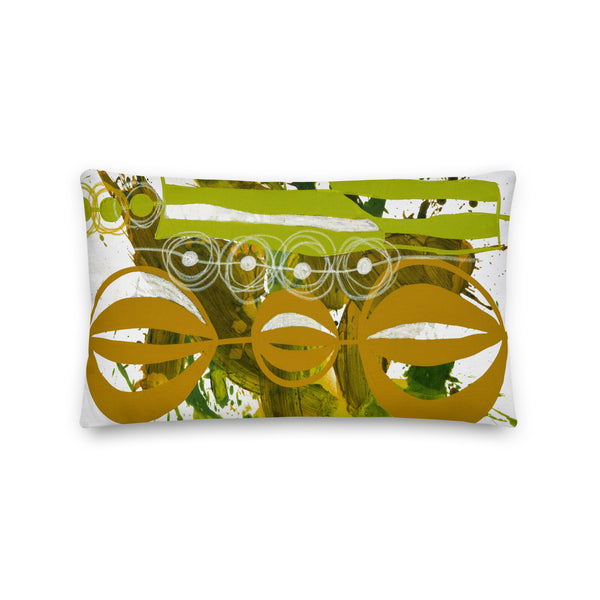 Premium Pillow - "Chartreuse & Yellow Ochre 2"