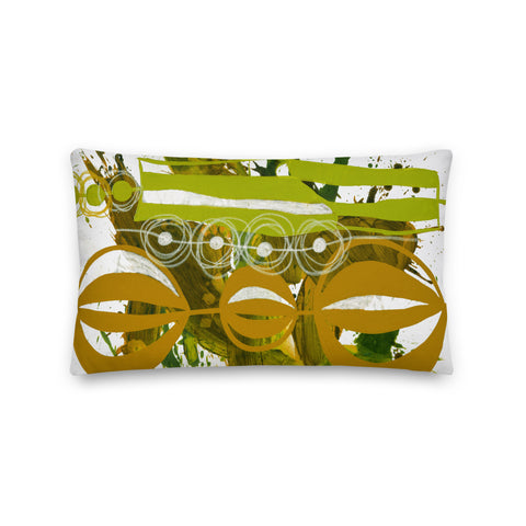 Premium Pillow - "Chartreuse & Yellow Ochre 2"