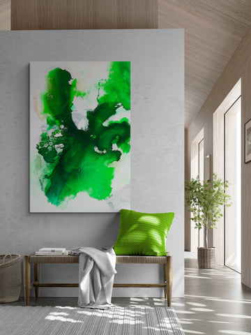 Abstract Wall Art -  Tropical Waters 2B - Vibrant Green