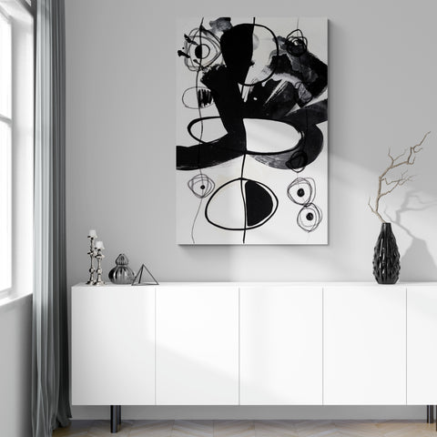 Abstract Wall Art -  Modern Black & White 3 - 4