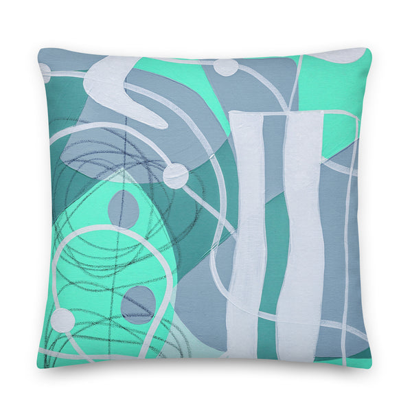 Premium Pillow - "Bright Aquamarine - 4"